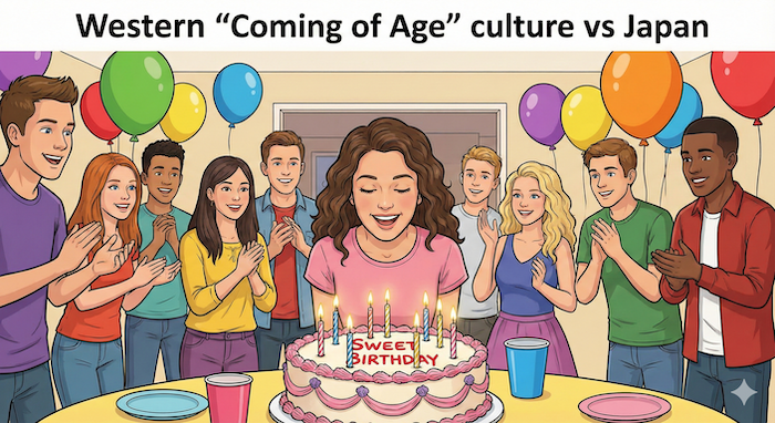 西洋の誕生日パーティー、ろうそく吹き