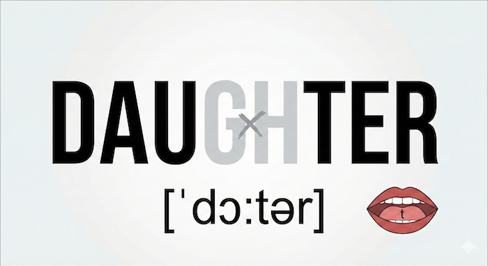 Pronunciation guide for "daughter" / 「daughter」の発音ガイド