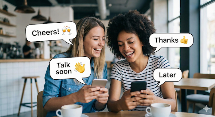 Friends casual email sign-offs. / åéãžã®è±èªã¡ãŒã«çµã³ã€ã©ã¹ãã