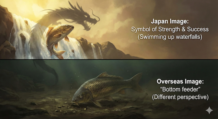 Cultural Perceptions of Carp / 鯉の文化的イメージの対比