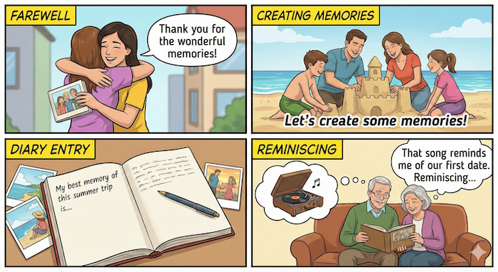 Situational memory phrases comic strip 状況別記憶フレーズの漫画