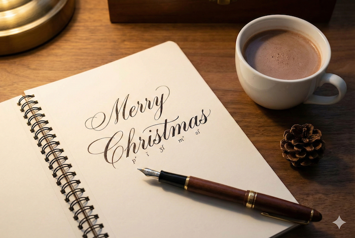 居心地の良いノートとクリスマスの文字