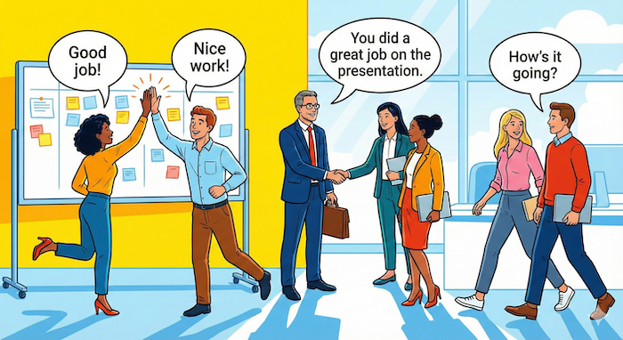 ä»äºã®è³è³ããªãã£ã¹ãæåã / Praising colleagues, office success.