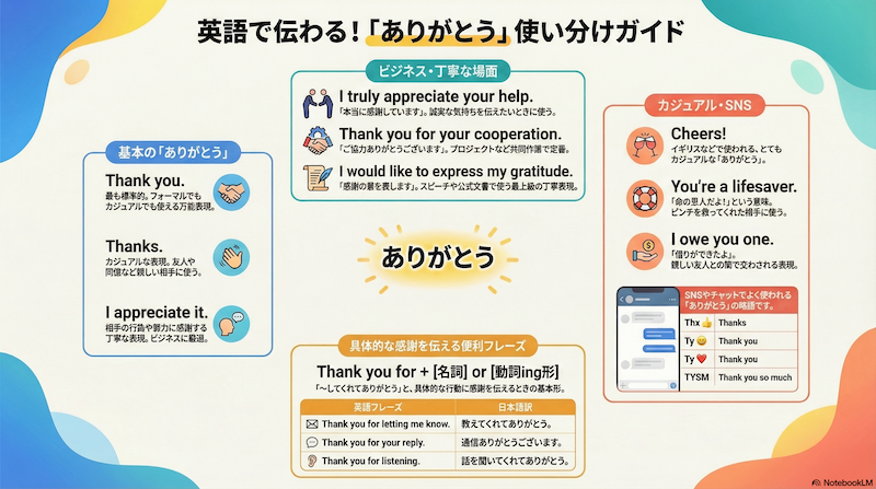 英語で「ありがとう」完全ガイド