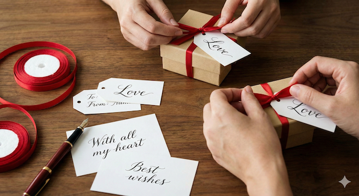 Handwritten Valentine's cards and gifts. / 手書きのバレンタインカードとギフト。